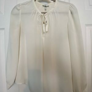 Joie Long Sleeve Silk Blouse with front tie XS